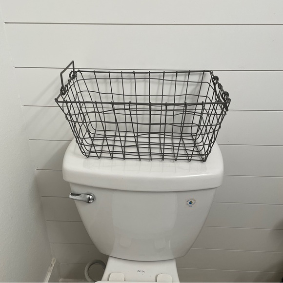 Vintage Industrial Metal Basket w/Handles - Picture 3 of 5